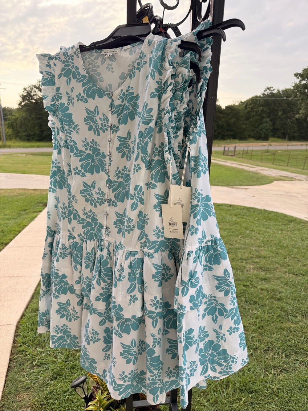 Sleeveless Teal Floral V-Neck Tiered Sundress bundle 5 dresses total XS-XL